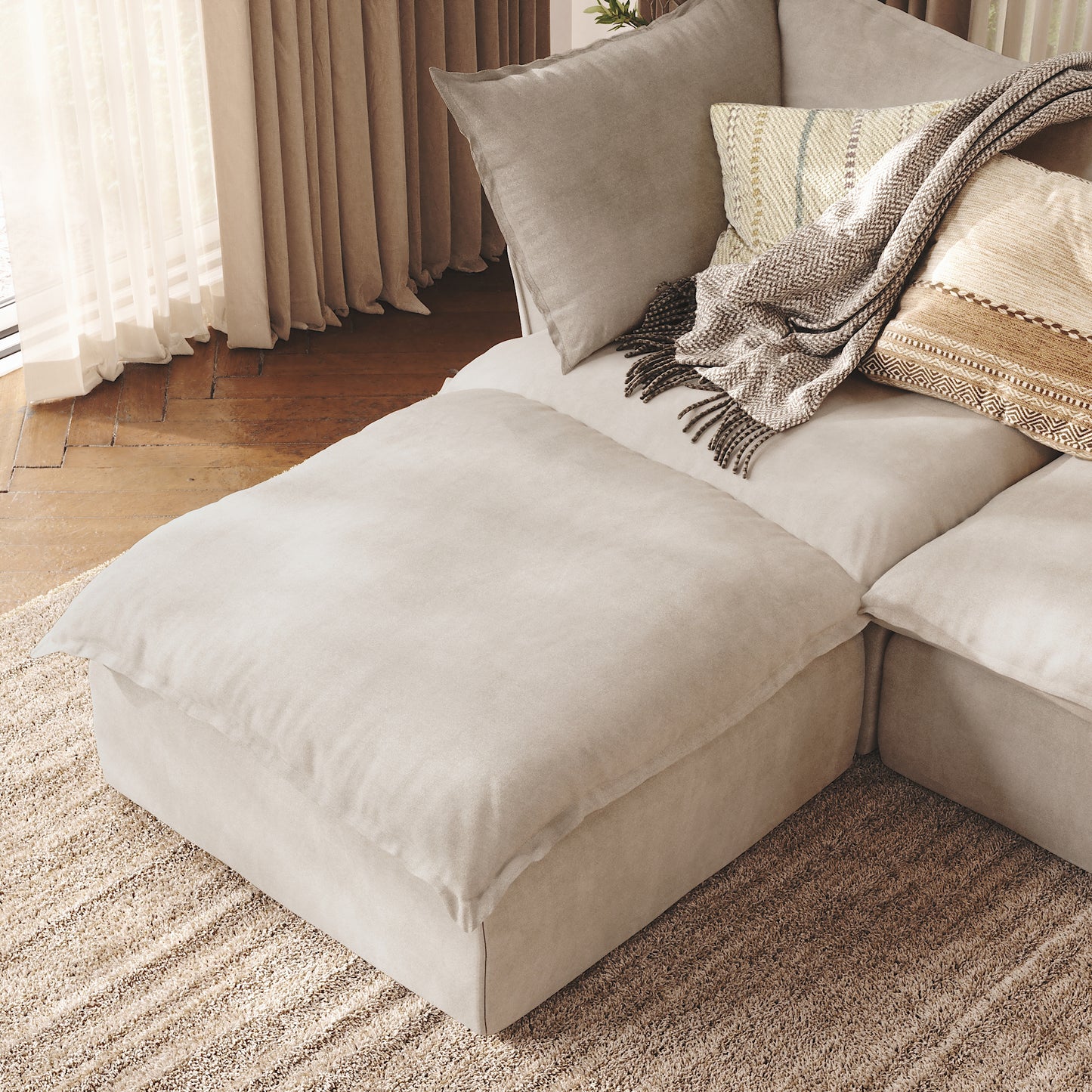 CloudComfort™ Modular Washable Luxe Sofa - 3 Seater Chaise