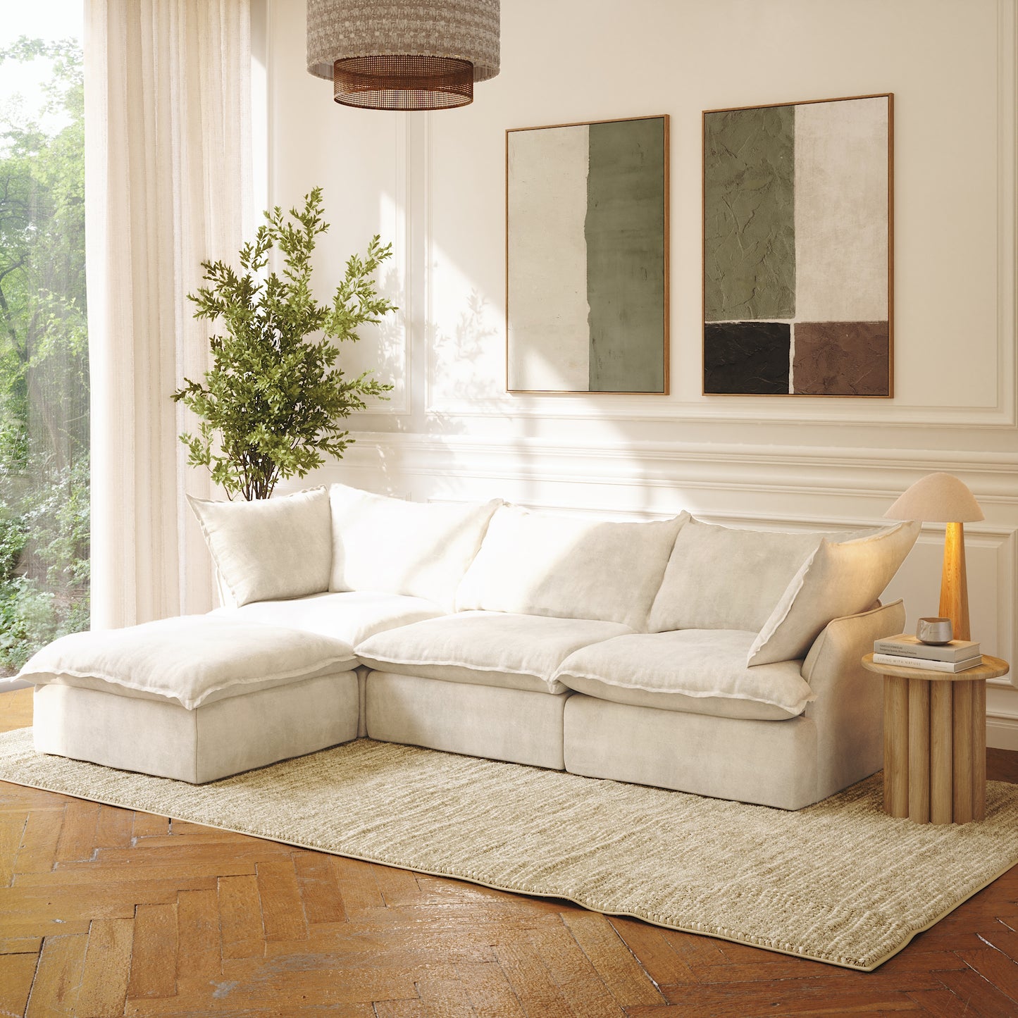 CloudComfort™ Modular Washable Luxe Sofa - 3 Seater Chaise