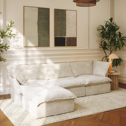 CloudComfort™ Modular Washable Luxe Sofa - 3 Seater Chaise