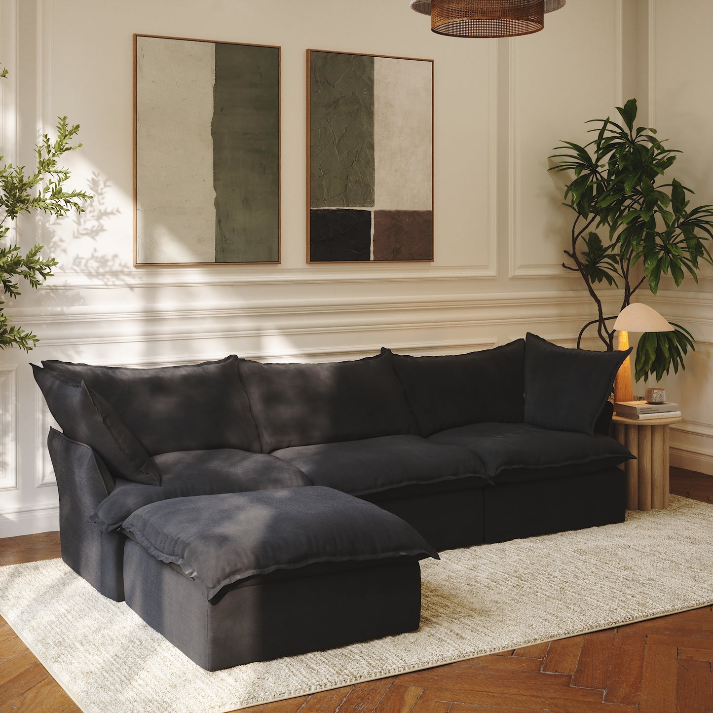 CloudComfort™ Modular Washable Luxe Sofa - 3 Seater Chaise