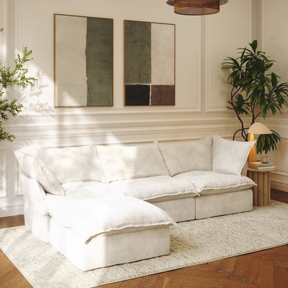 CloudComfort™ Modular Washable Luxe Sofa - 3 Seater Chaise