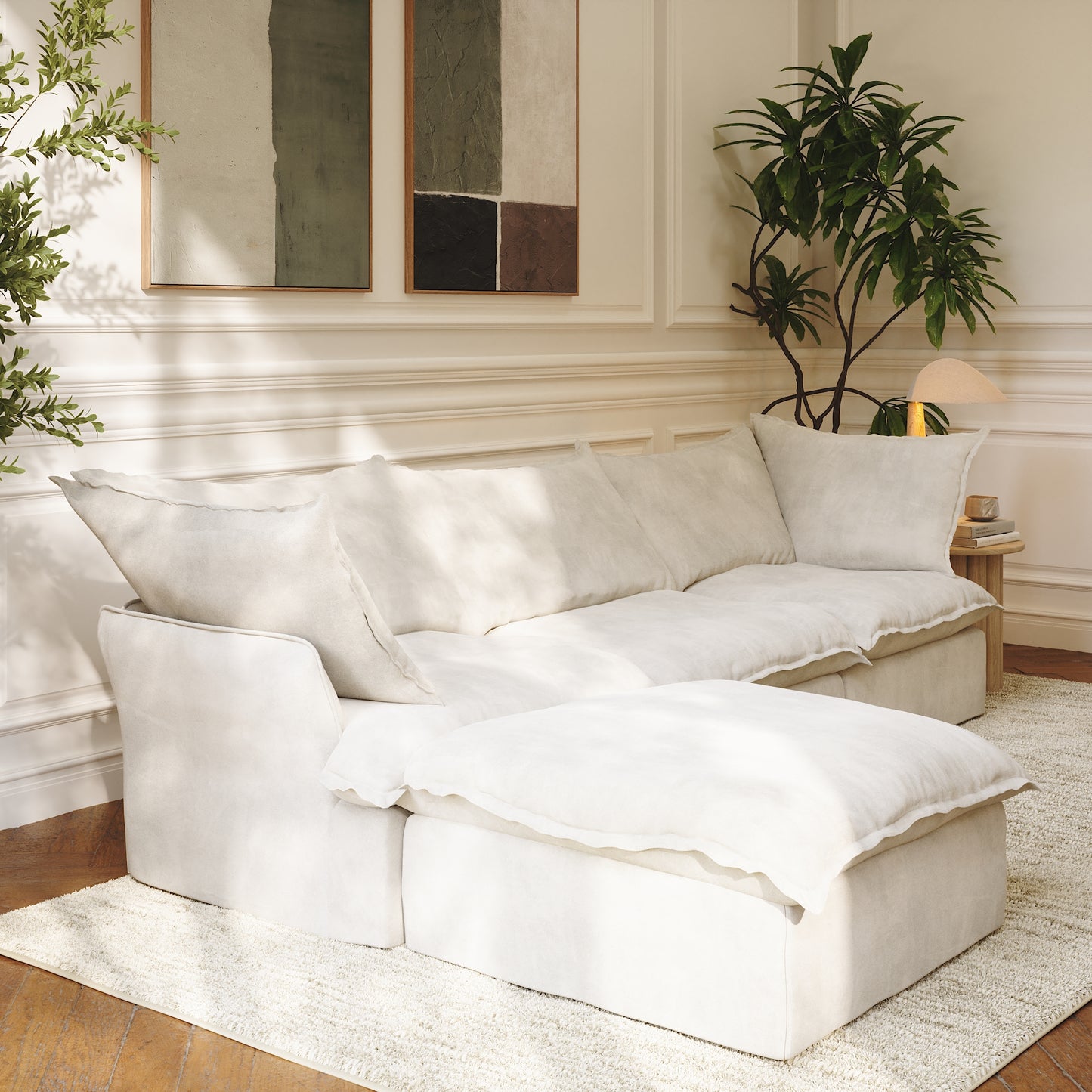 CloudComfort™ Modular Washable Luxe Sofa - 3 Seater Chaise