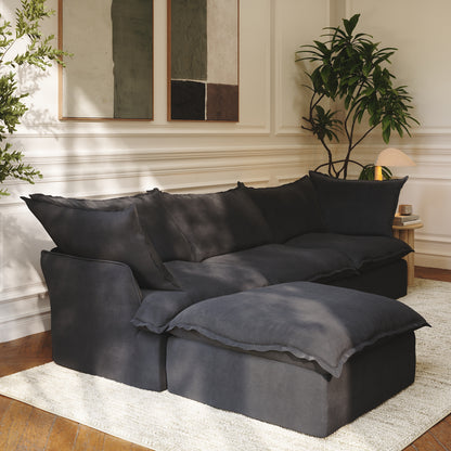 CloudComfort™ Modular Washable Luxe Sofa - 3 Seater Chaise