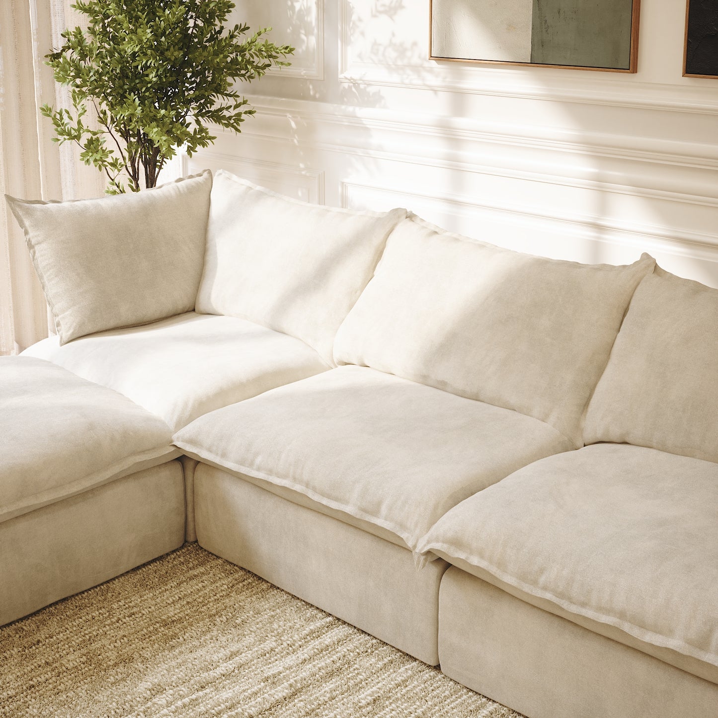 CloudComfort™ Modular Washable Luxe Sofa - 3 Seater Chaise