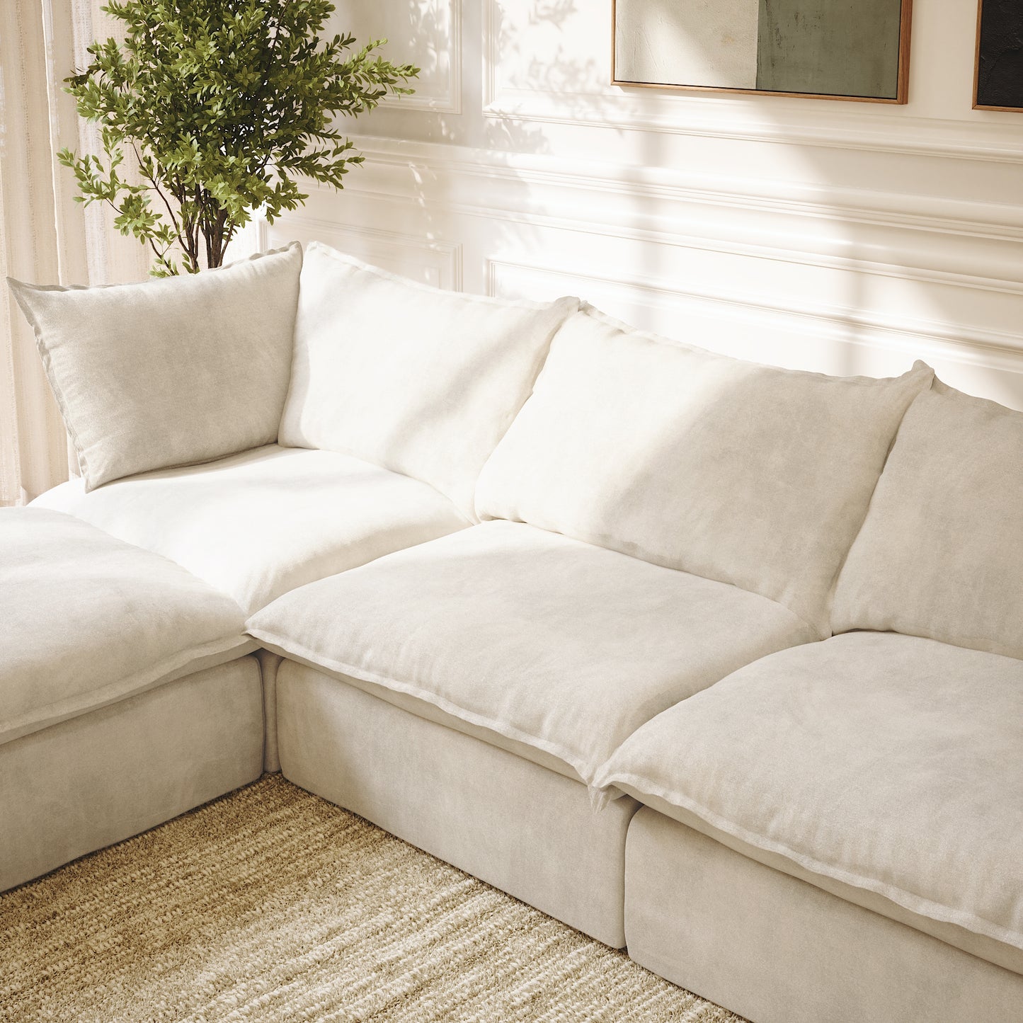 CloudComfort™ Modular Washable Luxe Sofa - 3 Seater Chaise