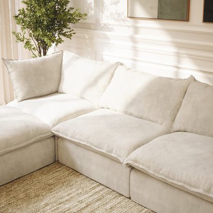 CloudComfort™ Modular Washable Luxe Sofa - 3 Seater Chaise