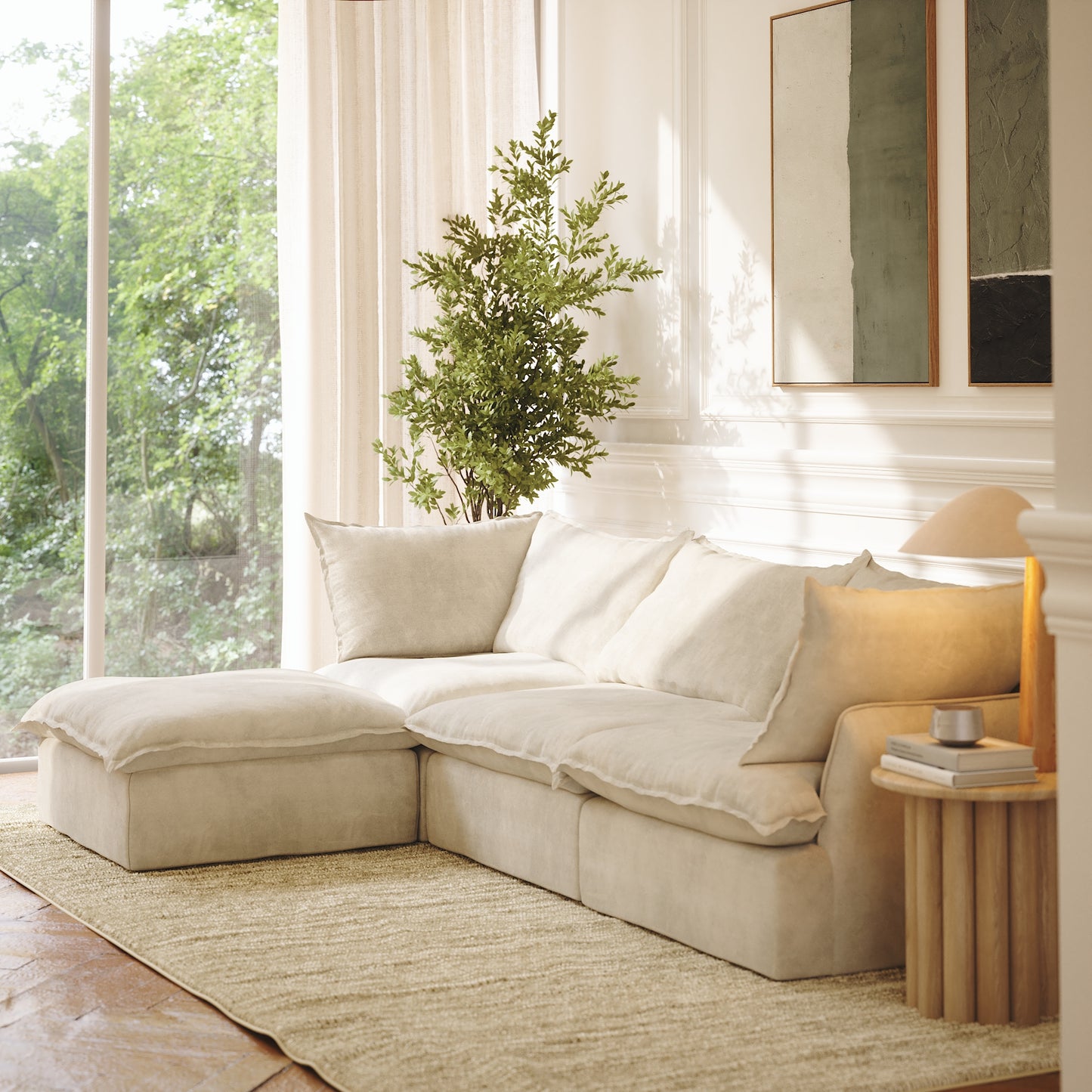 CloudComfort™ Modular Washable Luxe Sofa - 3 Seater Chaise