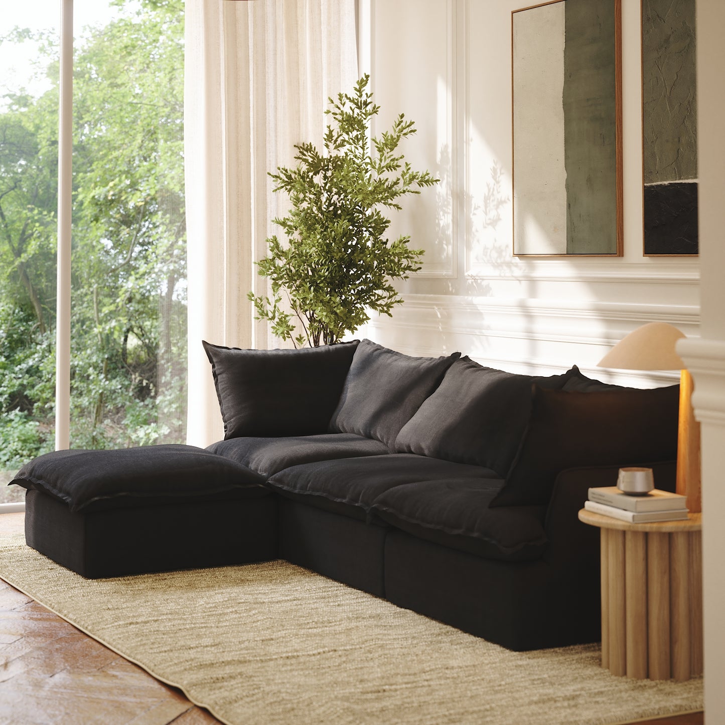 CloudComfort™ Modular Washable Luxe Sofa - 3 Seater Chaise