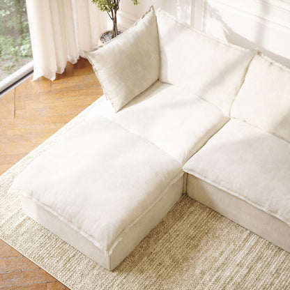CloudComfort™ Modular Washable Luxe Sofa - 3 Seater Chaise