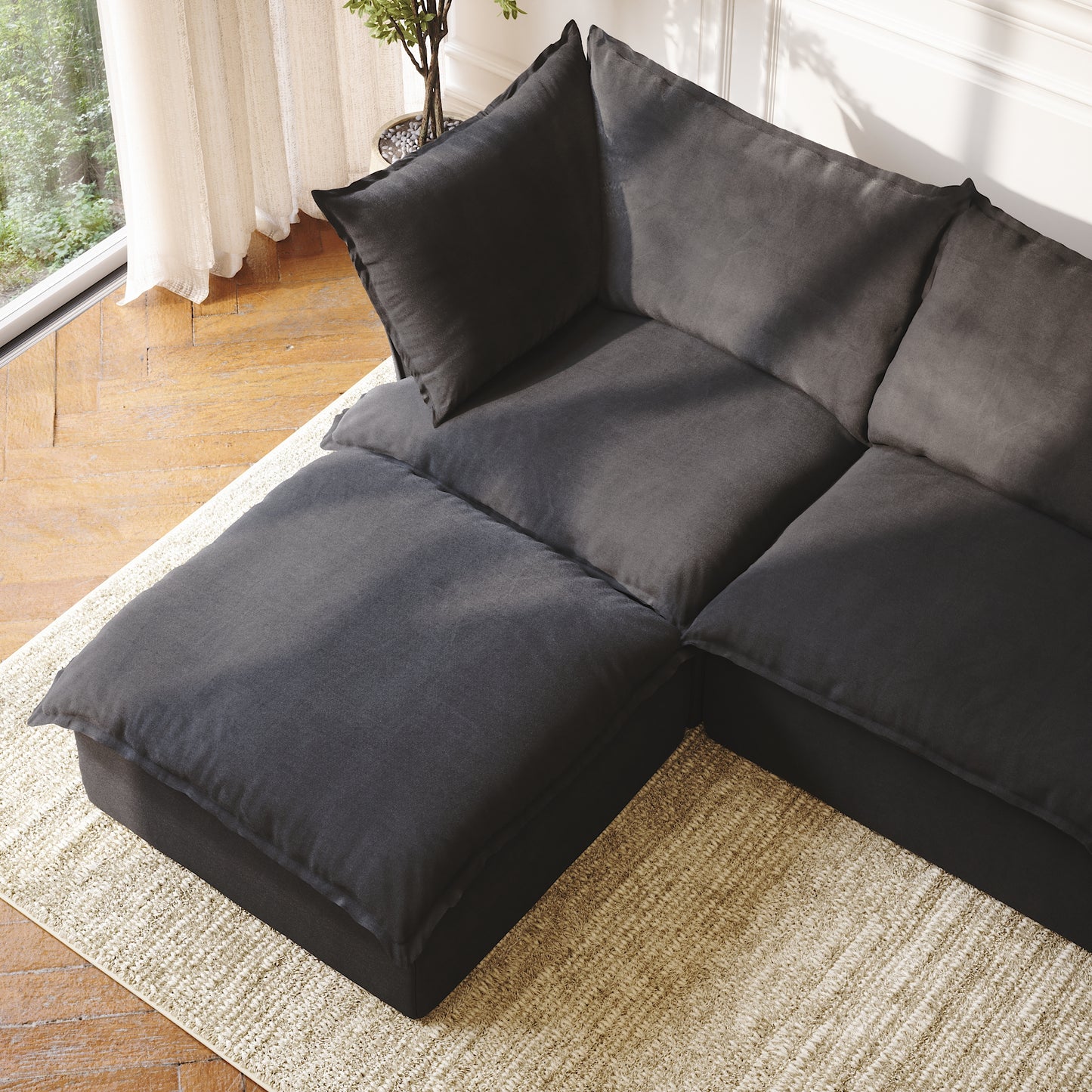 CloudComfort™ Modular Washable Luxe Sofa - 3 Seater Chaise