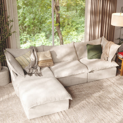 CloudComfort™ Modular Washable Luxe Sofa - 3 Seater Chaise