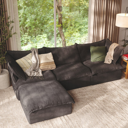 CloudComfort™ Modular Washable Luxe Sofa - 3 Seater Chaise