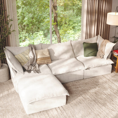 CloudComfort™ Modular Washable Luxe Sofa - 3 Seater Chaise