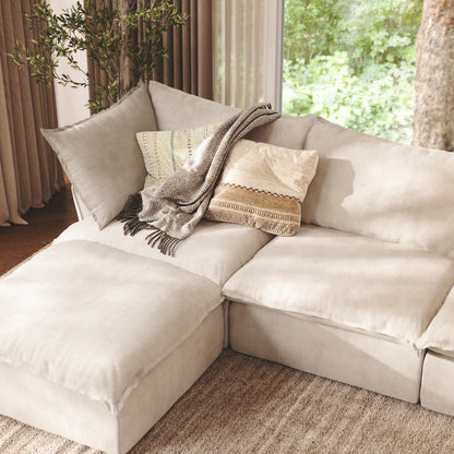 CloudComfort™ Modular Washable Luxe Sofa - 3 Seater Chaise