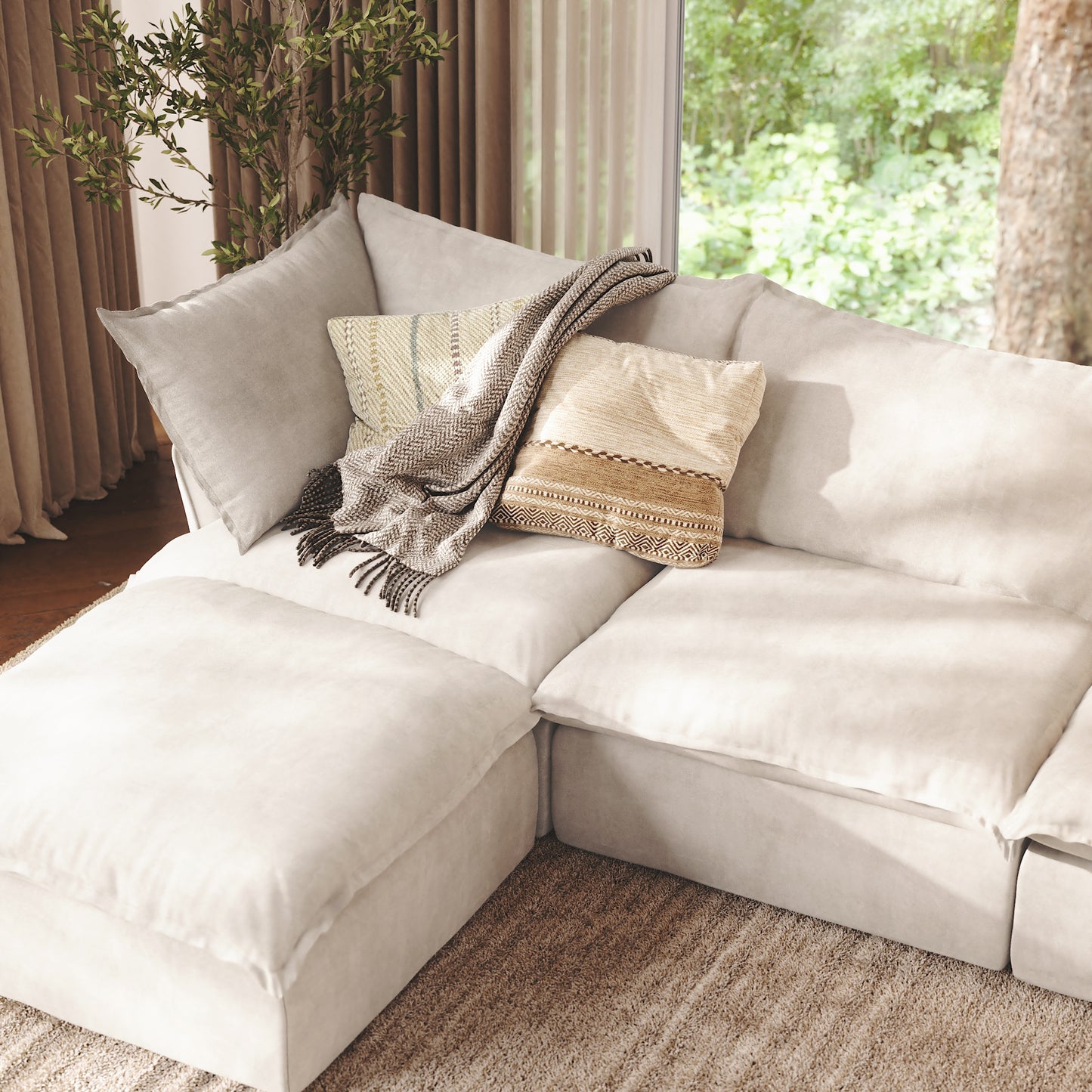 CloudComfort™ Modular Washable Luxe Sofa - 3 Seater Chaise
