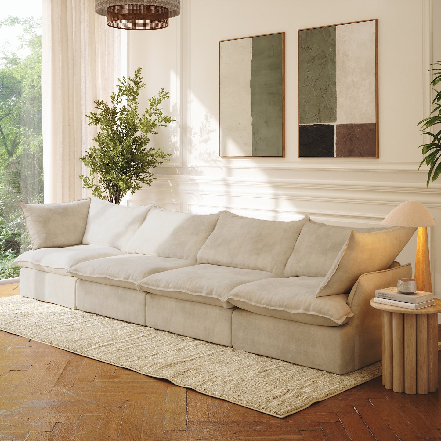 CloudComfort™ Modular Washable Luxe Sofa - 4 Seater