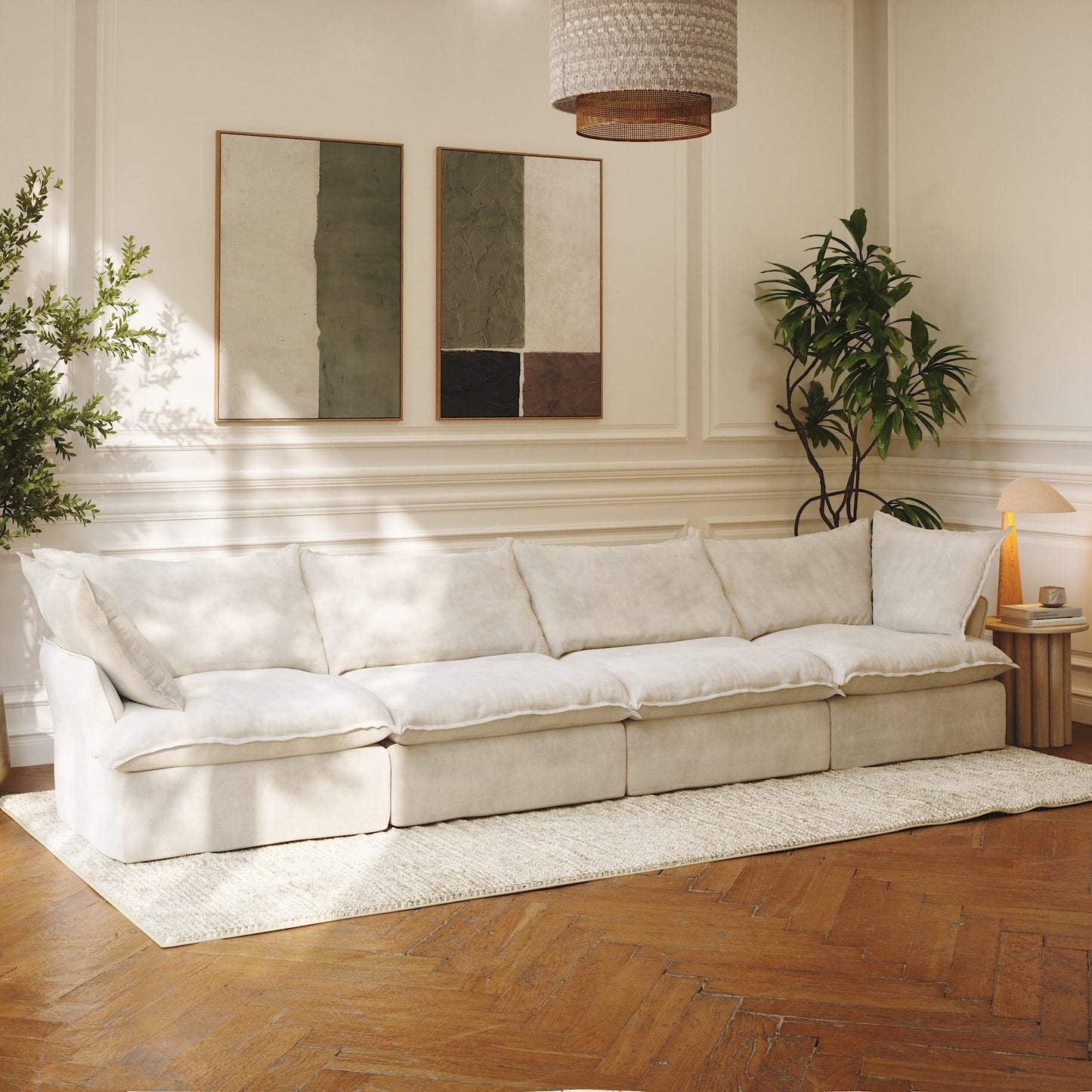 CloudComfort™ Modular Washable Luxe Sofa - 4 Seater