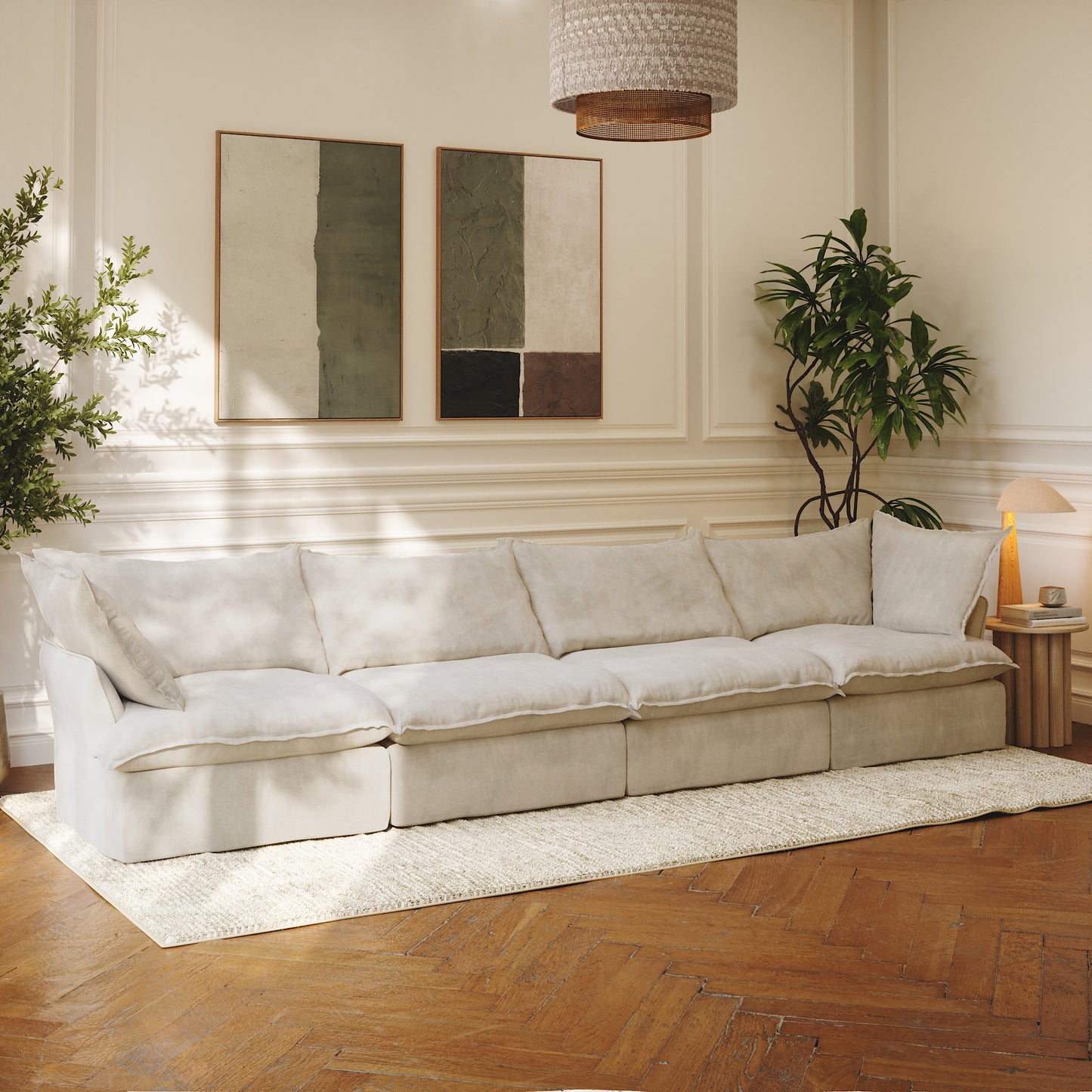 CloudComfort™ Modular Washable Luxe Sofa - 4 Seater
