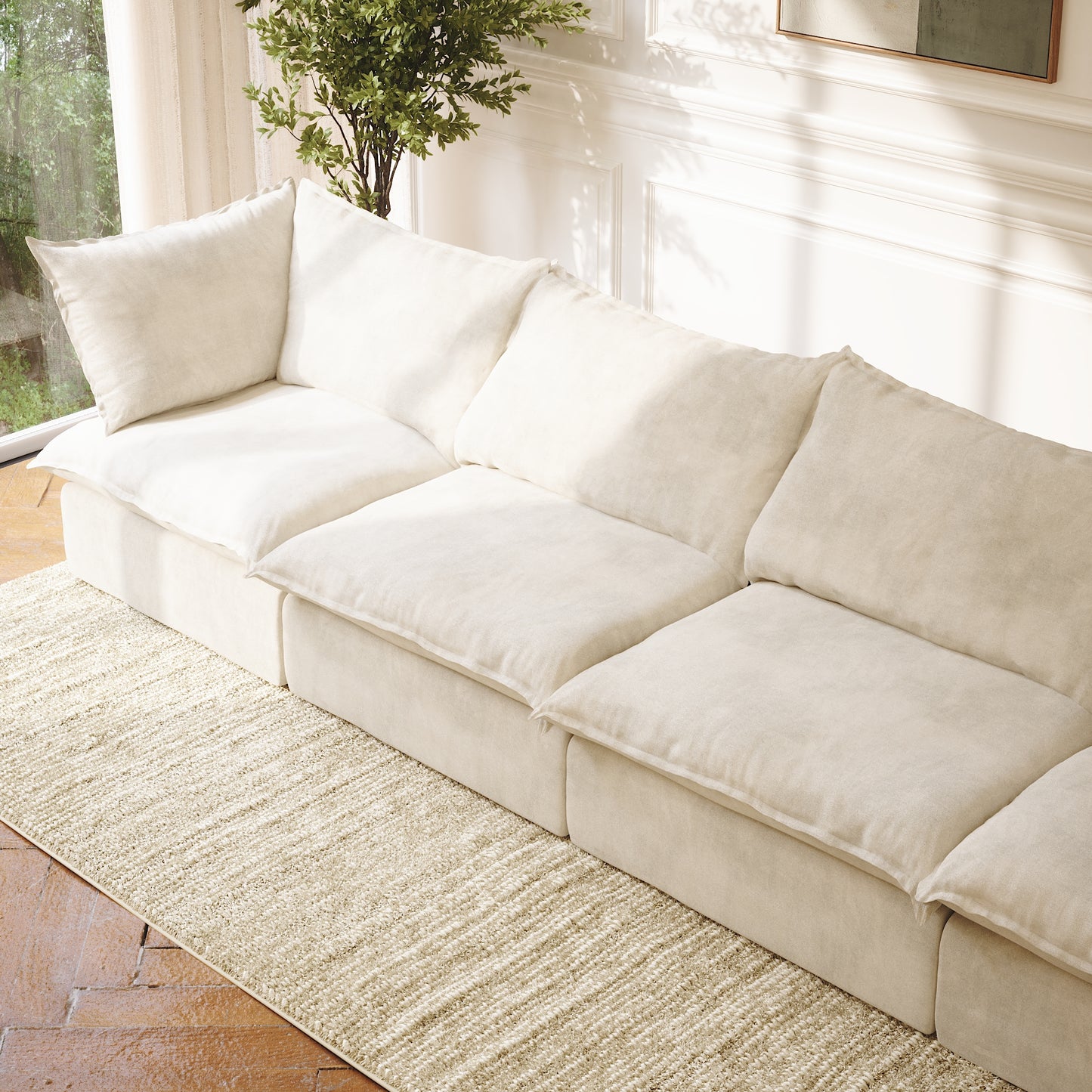 CloudComfort™ Modular Washable Luxe Sofa - 4 Seater