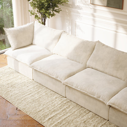 CloudComfort™ Modular Washable Luxe Sofa - 4 Seater