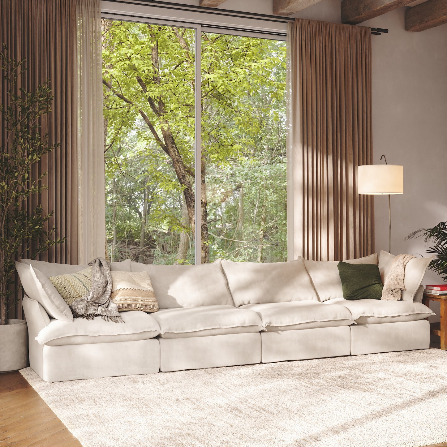 CloudComfort™ Modular Washable Luxe Sofa - 4 Seater