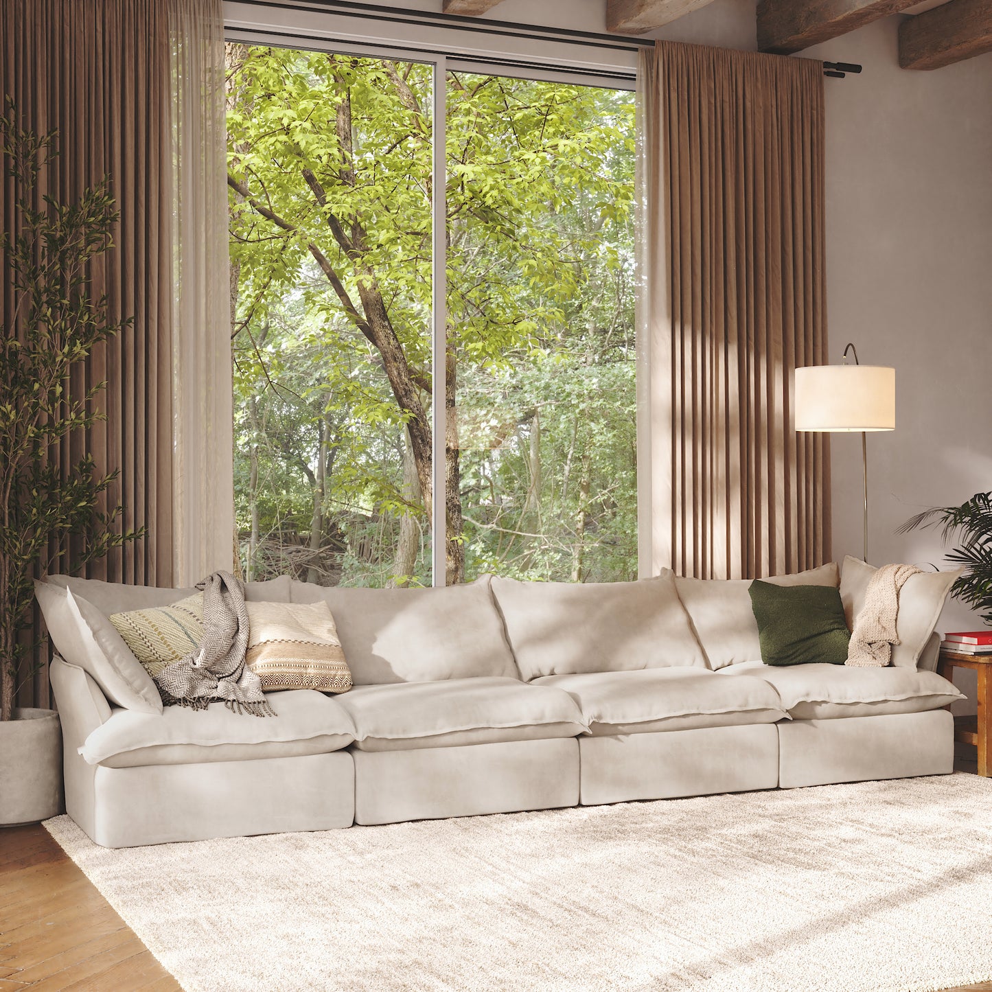 CloudComfort™ Modular Washable Luxe Sofa - 4 Seater