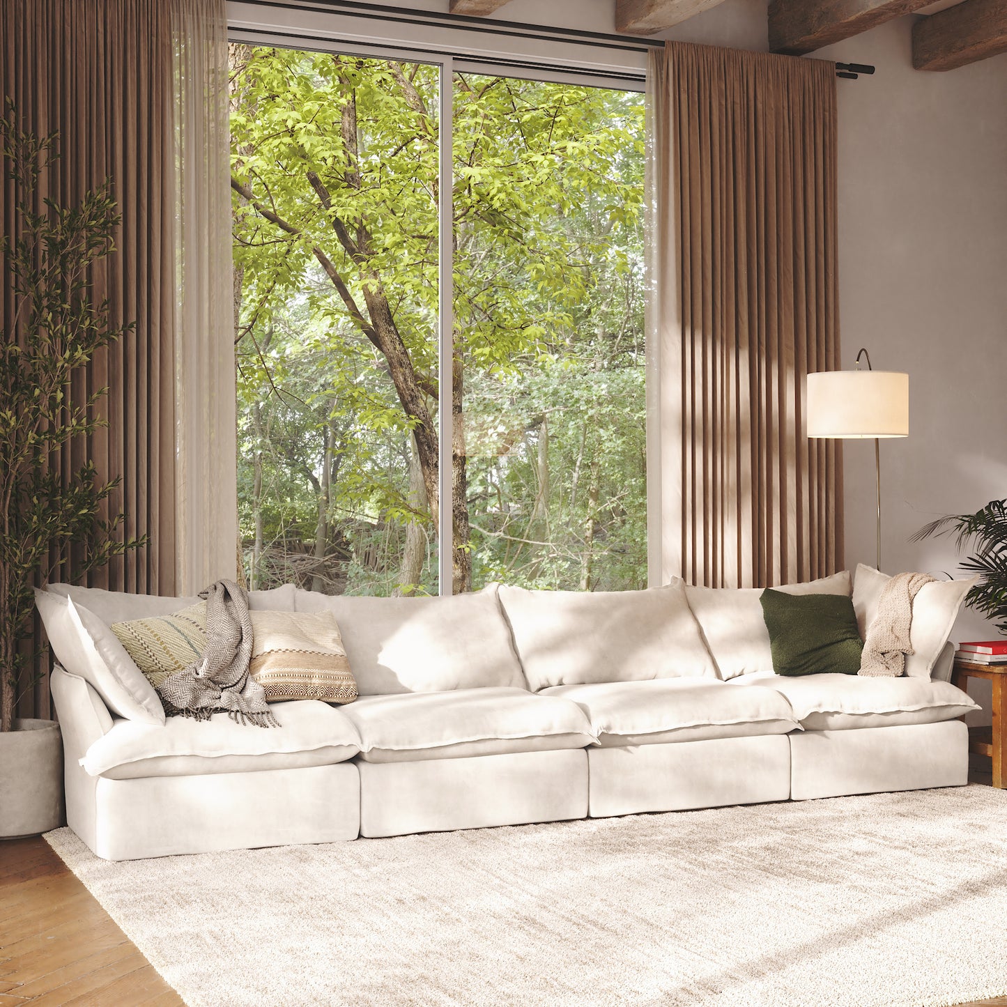 CloudComfort™ Modular Washable Luxe Sofa - 4 Seater