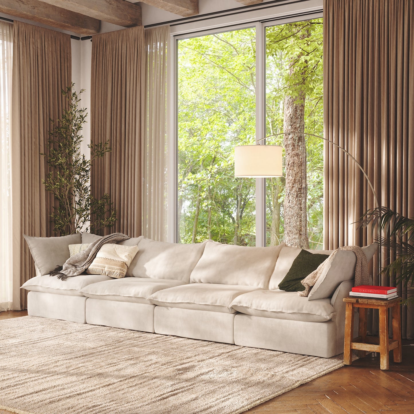 CloudComfort™ Modular Washable Luxe Sofa - 4 Seater