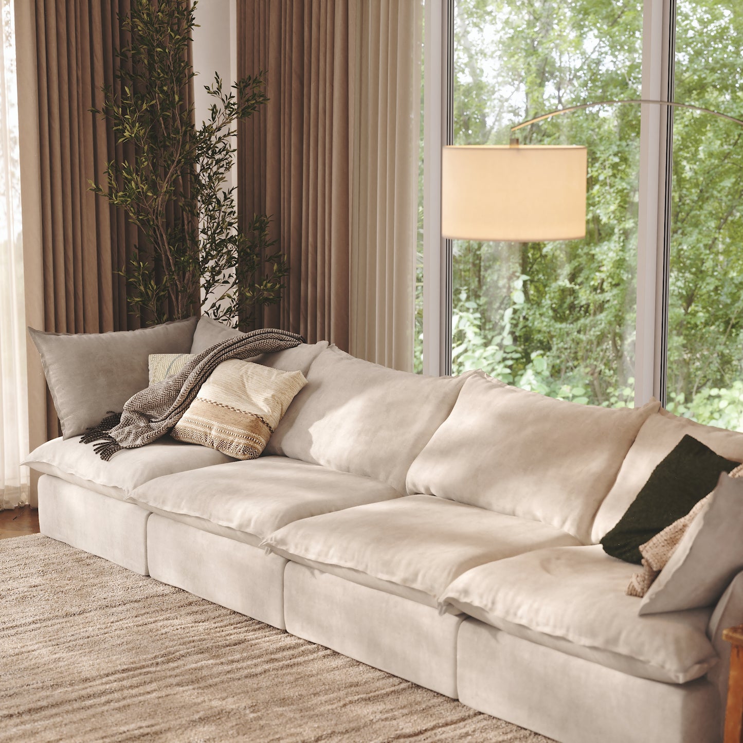 CloudComfort™ Modular Washable Luxe Sofa - 4 Seater