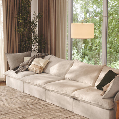 CloudComfort™ Modular Washable Luxe Sofa - 4 Seater