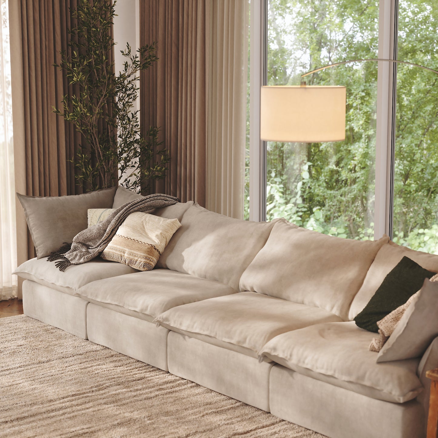 CloudComfort™ Modular Washable Luxe Sofa - 4 Seater