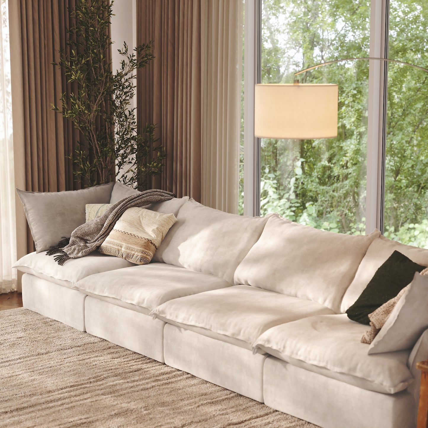 CloudComfort™ Modular Washable Luxe Sofa - 4 Seater