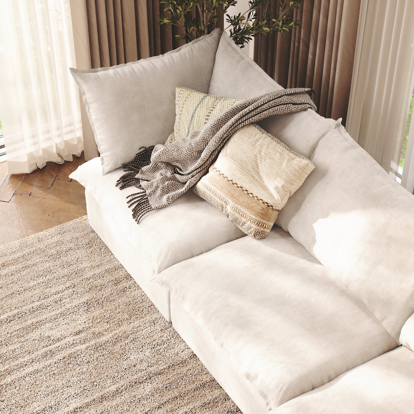 CloudComfort™ Modular Washable Luxe Sofa - 4 Seater