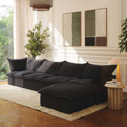 CloudComfort™ Modular Washable Luxe Sofa - 4 Seater Chaise