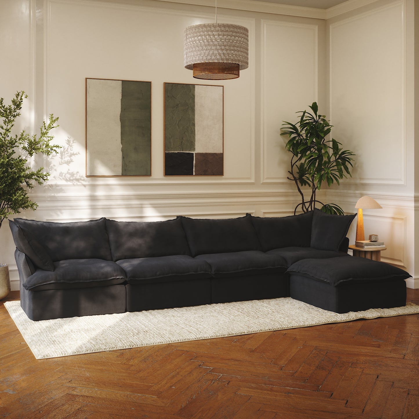 CloudComfort™ Modular Washable Luxe Sofa - 4 Seater Chaise