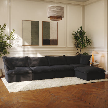 CloudComfort™ Modular Washable Luxe Sofa - 4 Seater Chaise