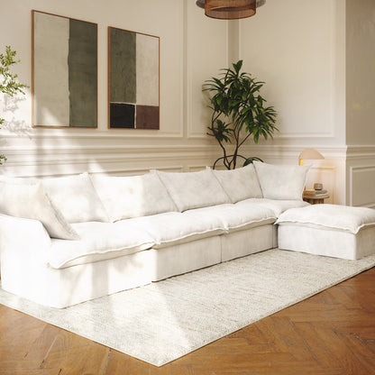 CloudComfort™ Modular Washable Luxe Sofa - 4 Seater Chaise