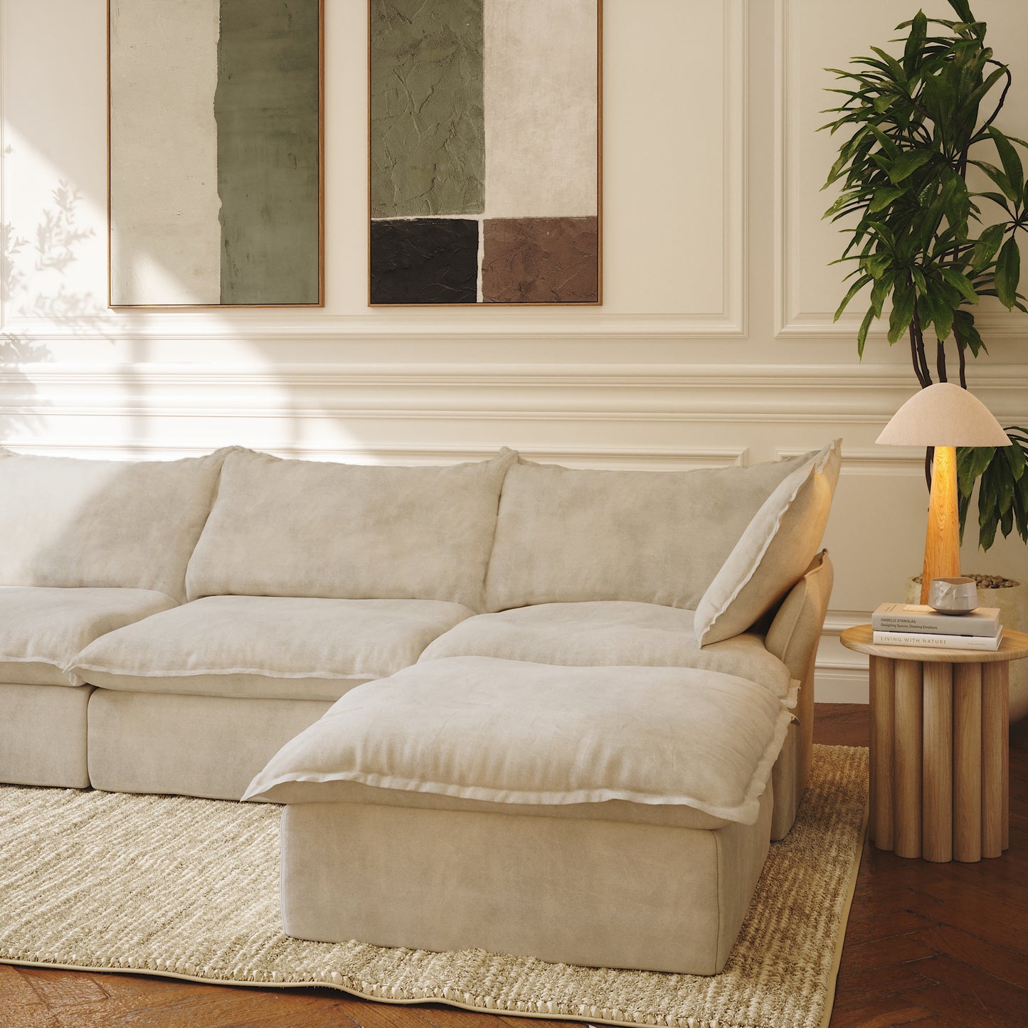 CloudComfort™ Modular Washable Luxe Sofa - 4 Seater Chaise