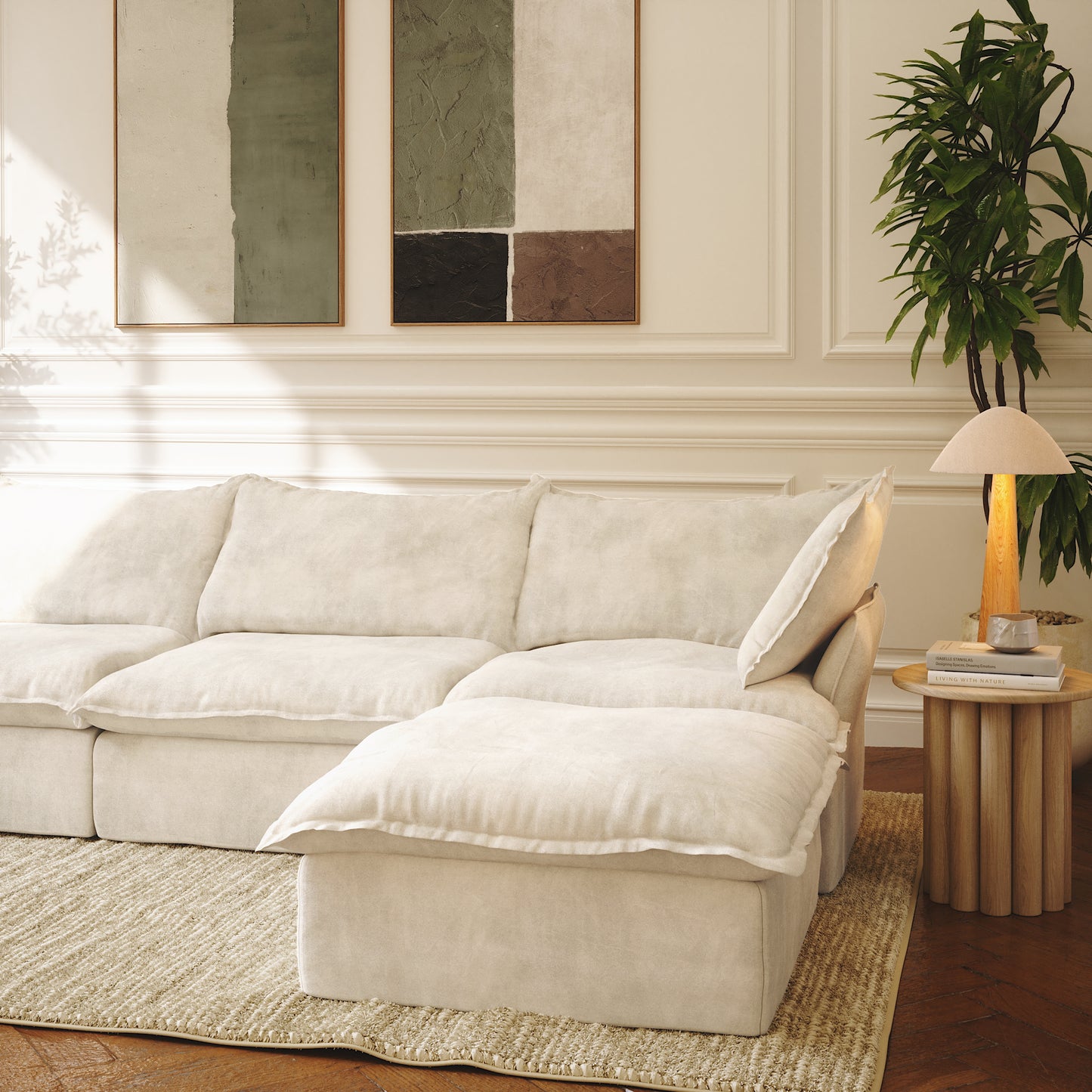 CloudComfort™ Modular Washable Luxe Sofa - 4 Seater Chaise