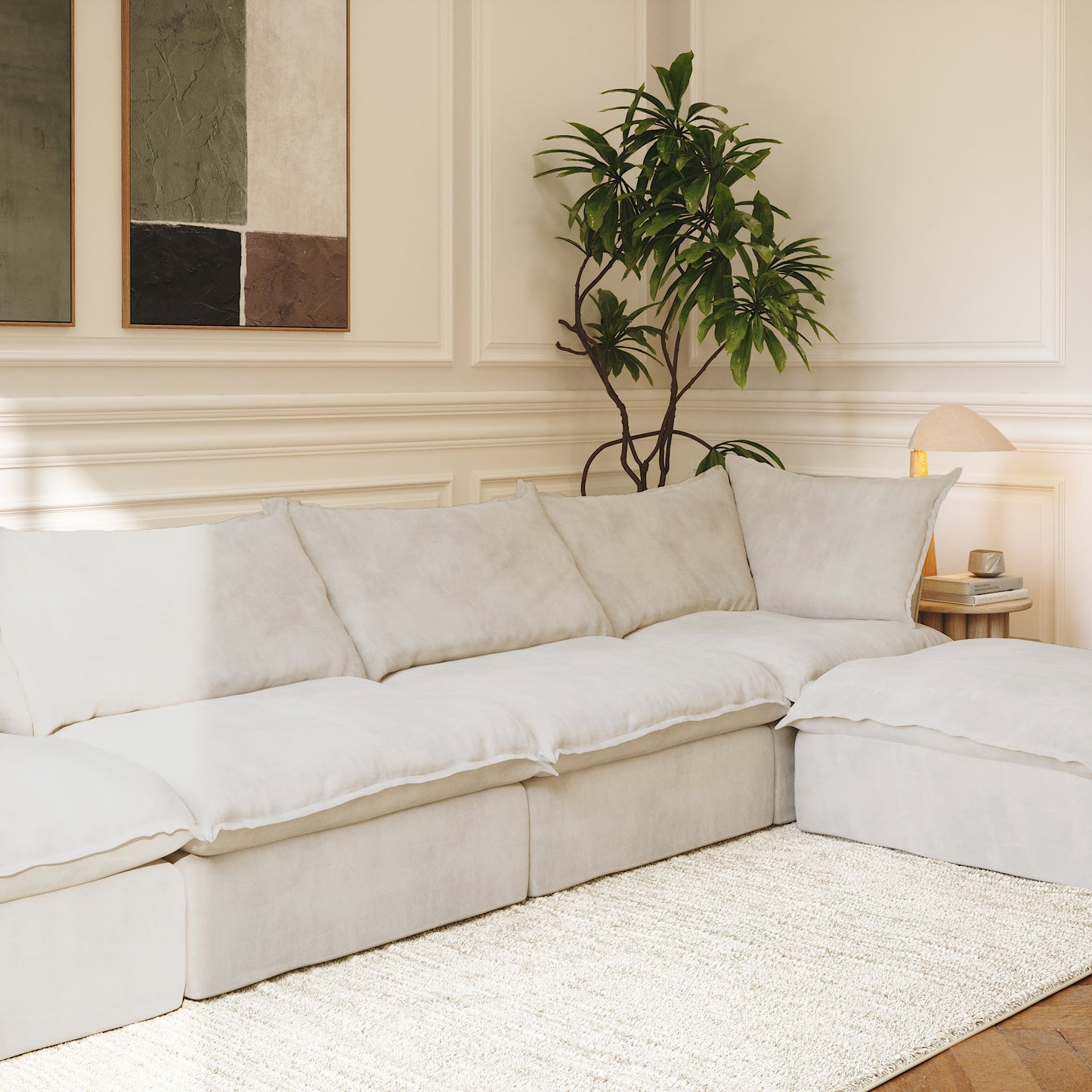 CloudComfort™ Modular Washable Luxe Sofa - 4 Seater Chaise