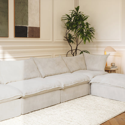 CloudComfort™ Modular Washable Luxe Sofa - 4 Seater Chaise