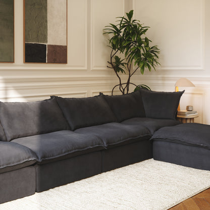 CloudComfort™ Modular Washable Luxe Sofa - 4 Seater Chaise