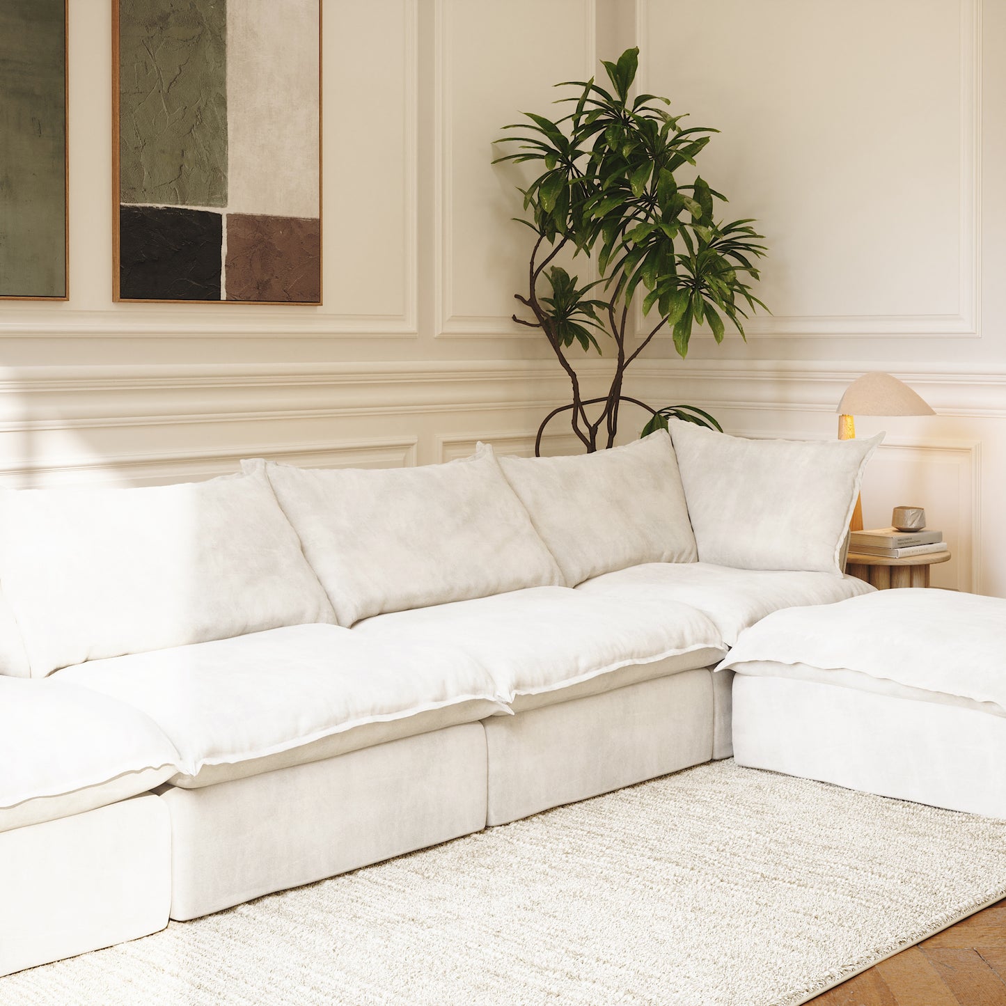CloudComfort™ Modular Washable Luxe Sofa - 4 Seater Chaise