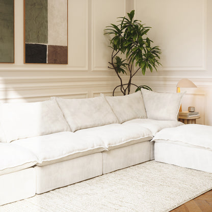 CloudComfort™ Modular Washable Luxe Sofa - 4 Seater Chaise
