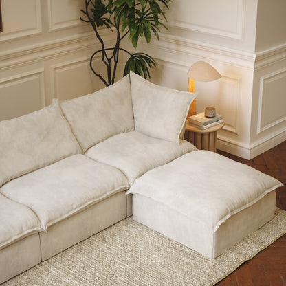 CloudComfort™ Modular Washable Luxe Sofa - 4 Seater Chaise
