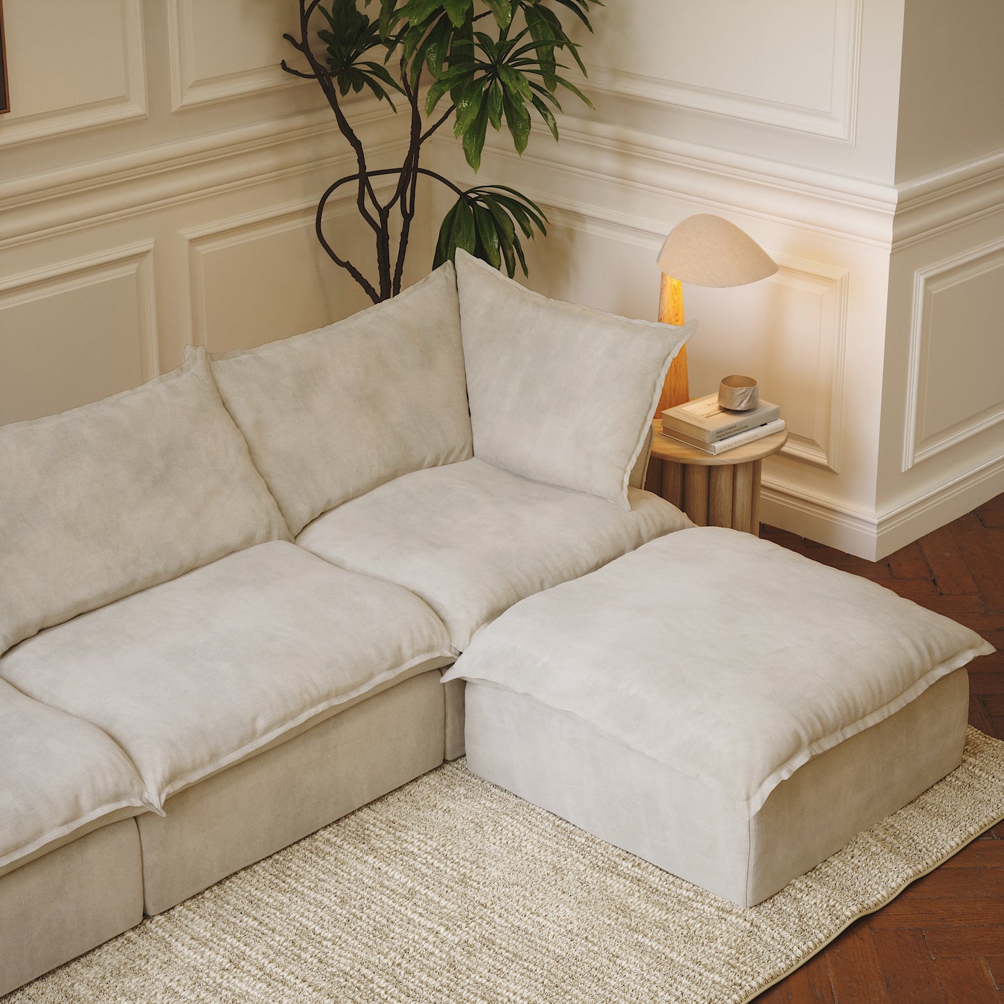 CloudComfort™ Modular Washable Luxe Sofa - 4 Seater Chaise
