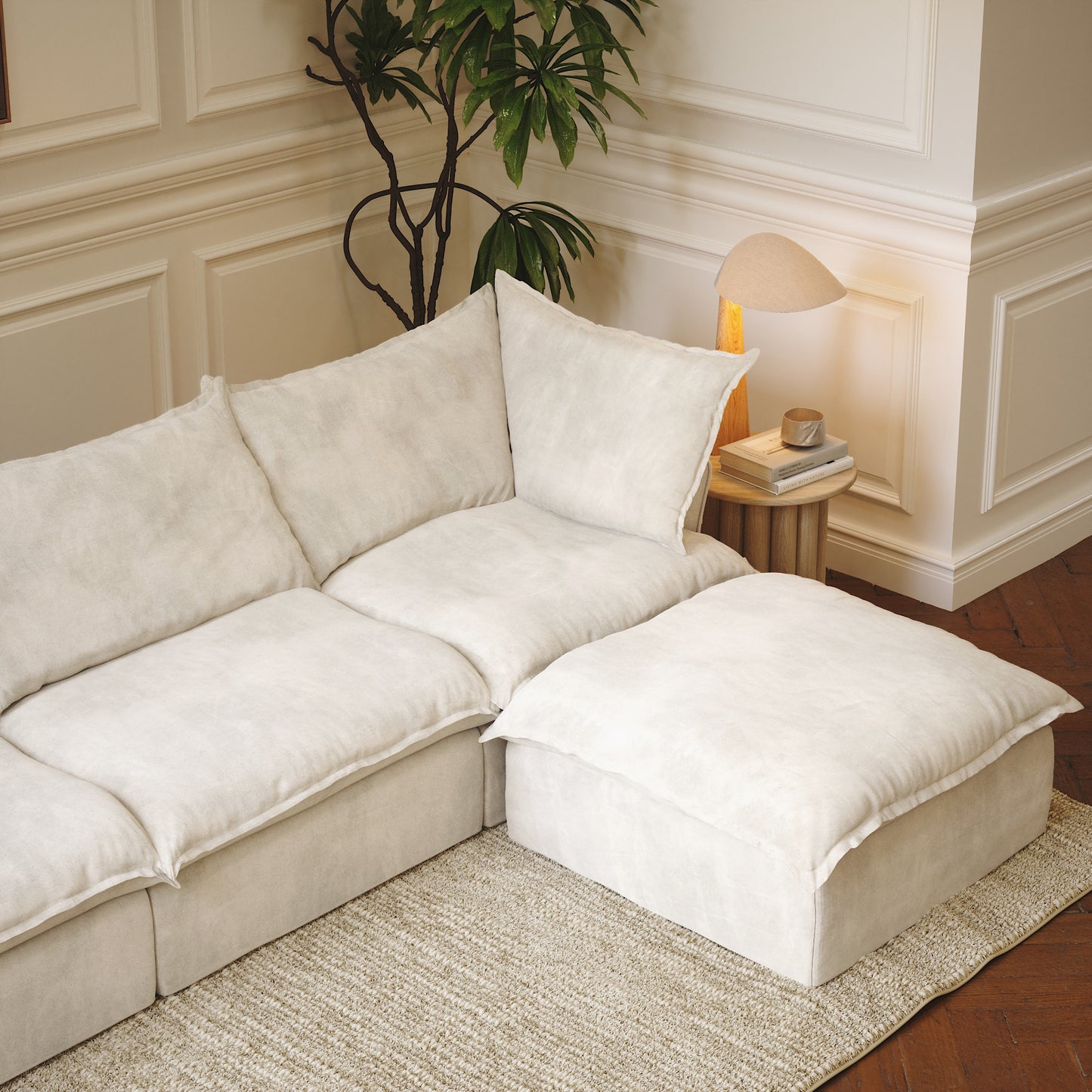 CloudComfort™ Modular Washable Luxe Sofa - 4 Seater Chaise
