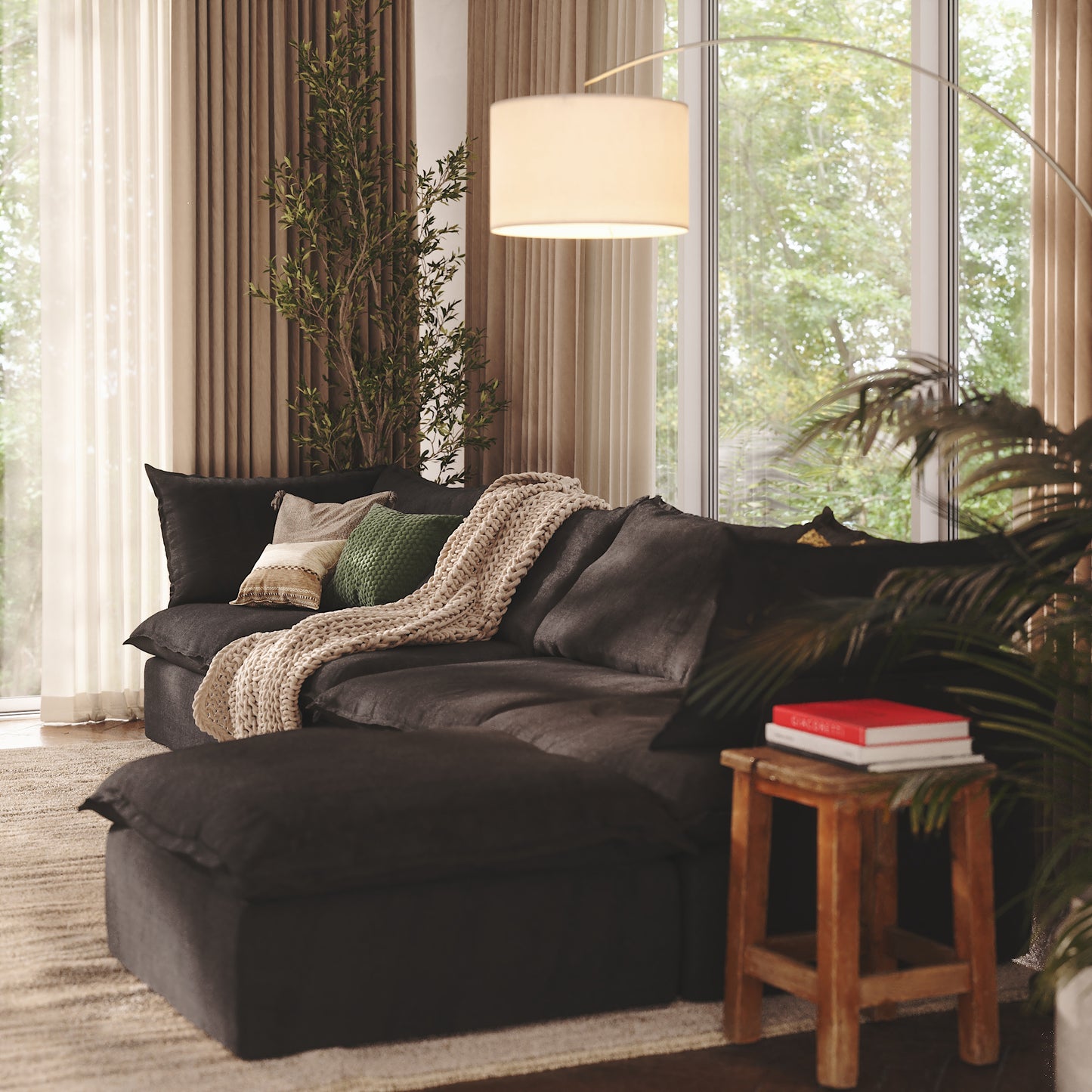 CloudComfort™ Modular Washable Luxe Sofa - 4 Seater Chaise