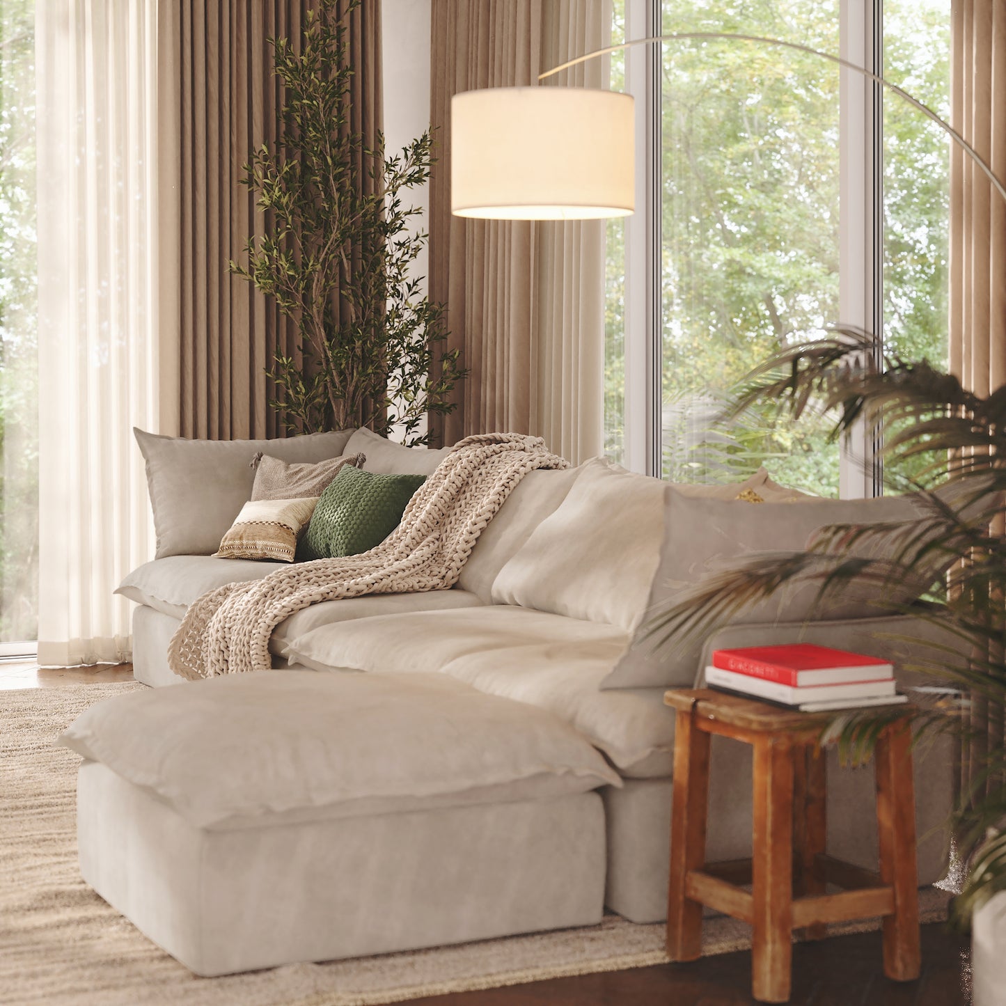 CloudComfort™ Modular Washable Luxe Sofa - 4 Seater Chaise