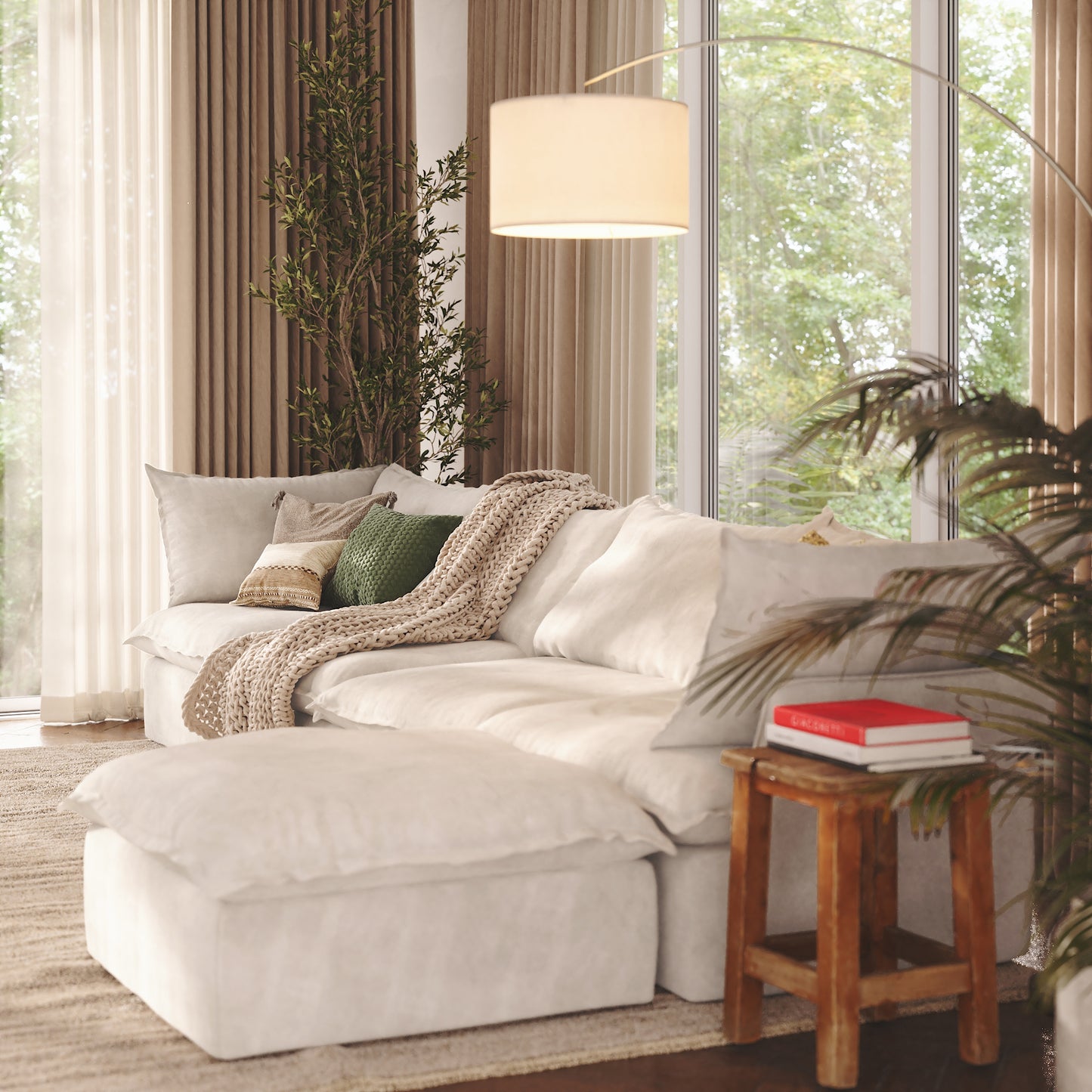 CloudComfort™ Modular Washable Luxe Sofa - 4 Seater Chaise